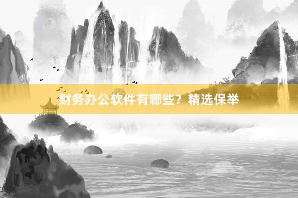 财务办公软件有哪些?精选保举